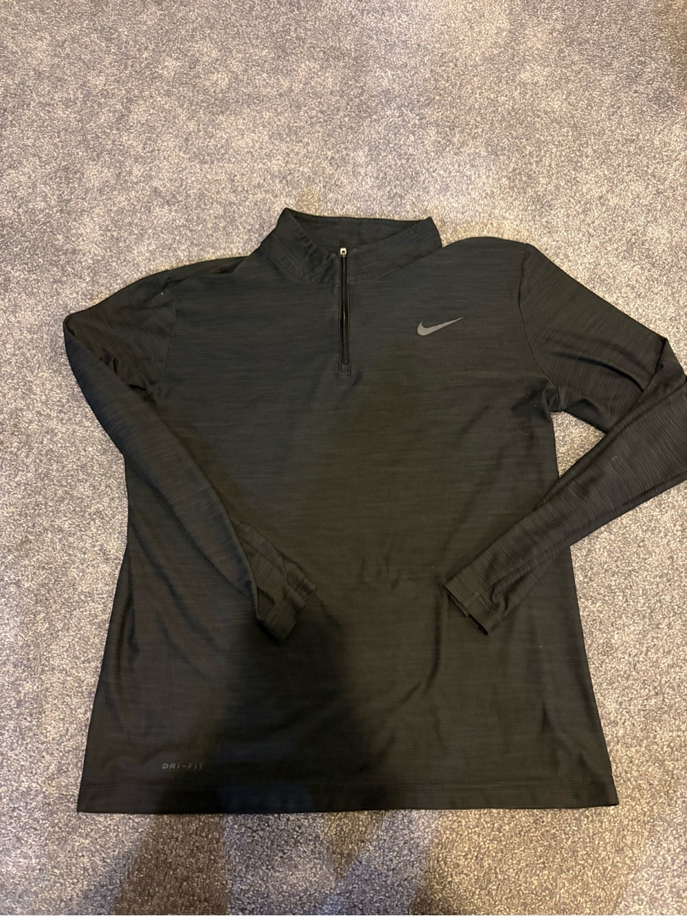 Nike Black/Grey Dri-FIT Quarter-Zip Long Sleeve Pullover- M